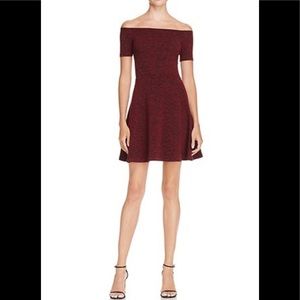 Burgundy off the shoulder dress